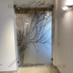 porta in cristallo decorato per interni
