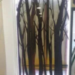 decorazione alberi su specchio
