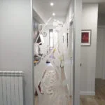 decorazione piante su specchio