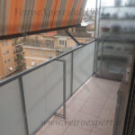 parapetto in vetro satinata per balcone